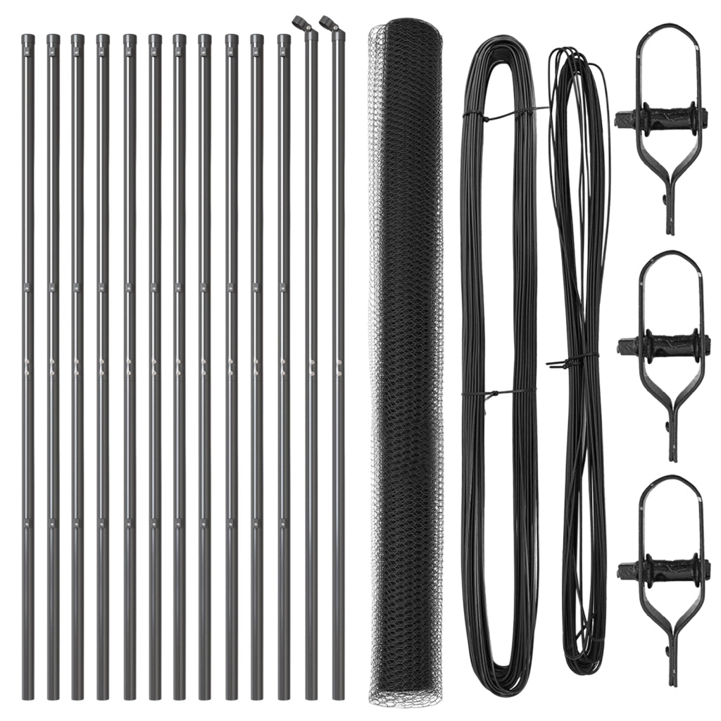 Recinzione Esagonale  Grigio 1,6x25 m Acciaio