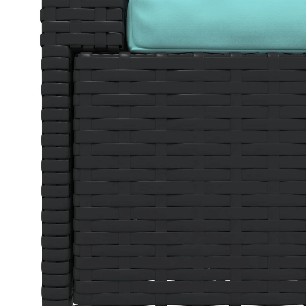 Divano trendy a 2 posti 140 x 70 x 60,5 cm con cuscini in resina intrecciata nera 02_0013191
