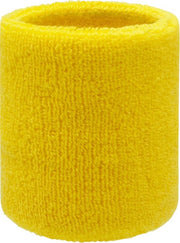 6 pezzi di fascia per polso per sport, fascia per polso per sudore, fascia per polso per competizioni, fascia per polso assorbente per basket, tennis, calcio, corsa, lavoro - giallo