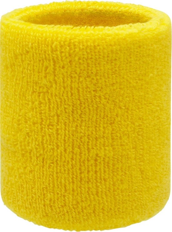 6 pezzi di fascia per polso per sport, fascia per polso per sudore, fascia per polso per competizioni, fascia per polso assorbente per basket, tennis, calcio, corsa, lavoro - giallo