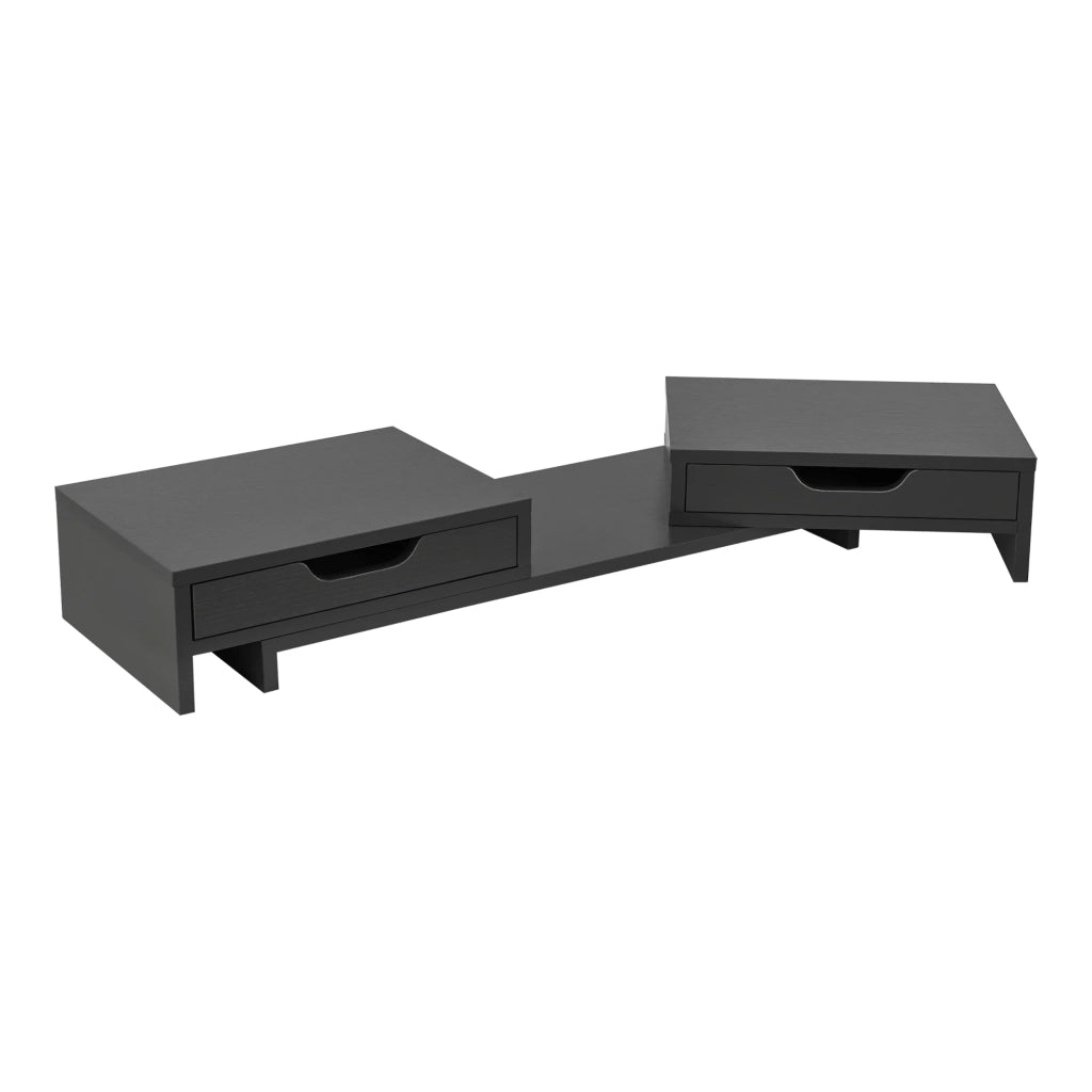 Rialzo per monitor regolabile con 2 cassetti 60 x 22 x 11 cm grigio scuro 03_0008221