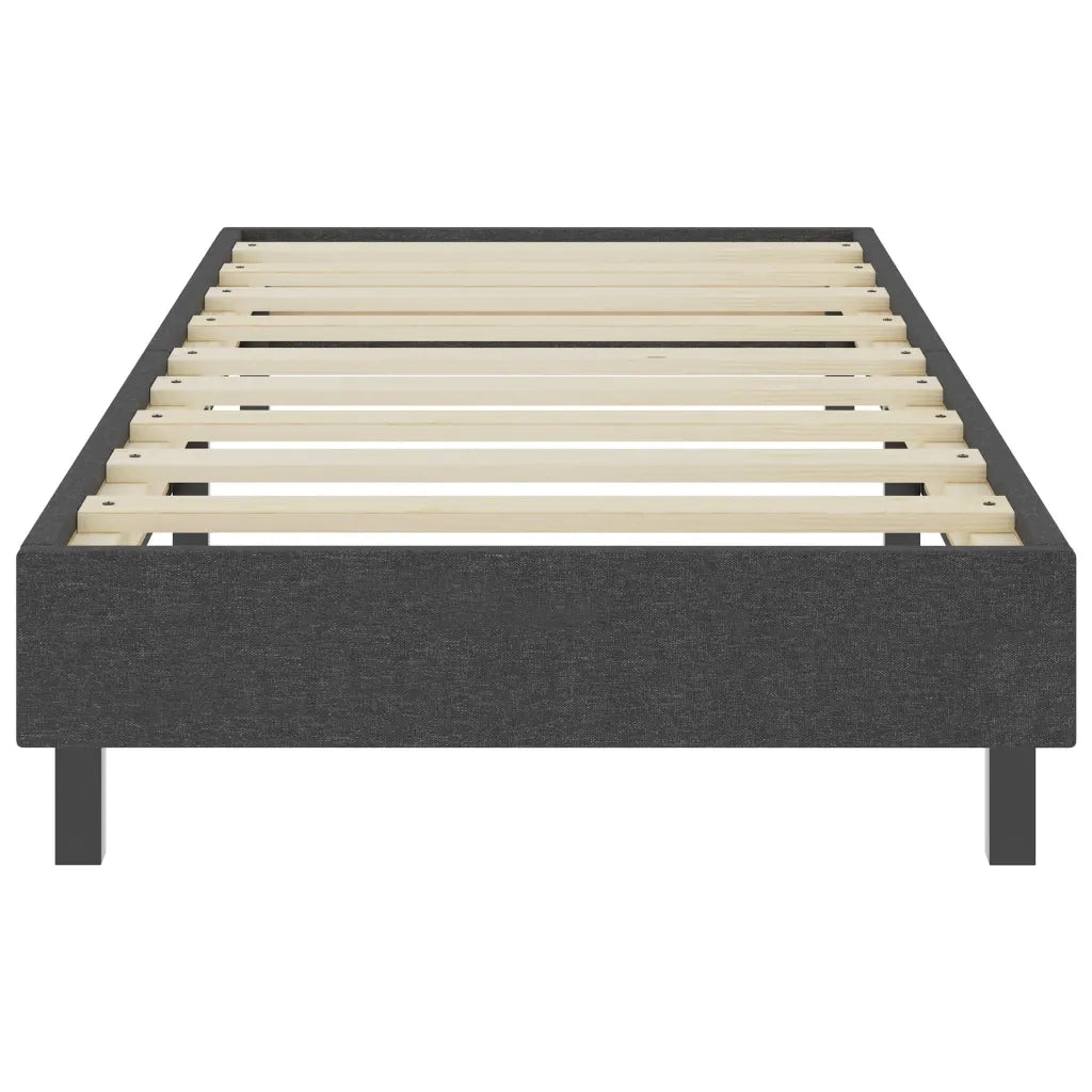 Letto a Molle Grigio Scuro in Tessuto 100x200 cm