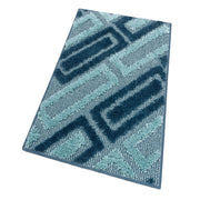 Tappeto Bagno 50x110 Cm Moderno Morbido Soffice Assorbente Asciugapassi Antiscivolo Lavabile Blu