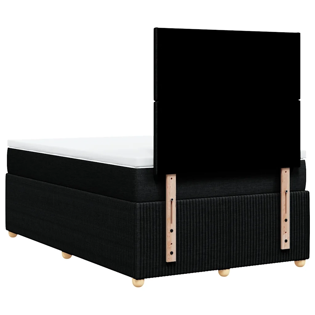 Giroletto a Molle con Materasso Nero 120x200 cm in Tessuto 3294318