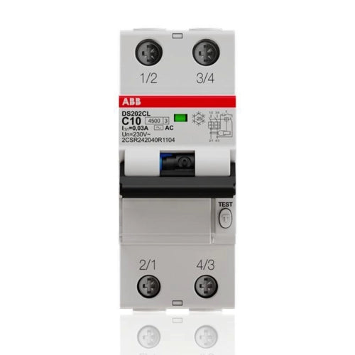ABB DS202C L INTERRUTTORE MAGNETOTERMICO DIFFERENZIALE 4,5KA 2P AC C32 30MA