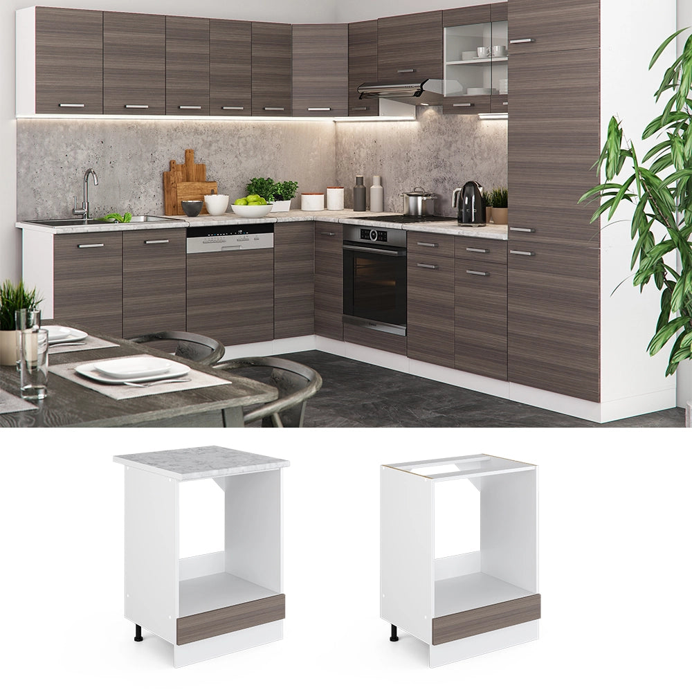 Vicco Mobile per forno da incasso Grigio 60 cm , PL Rovere