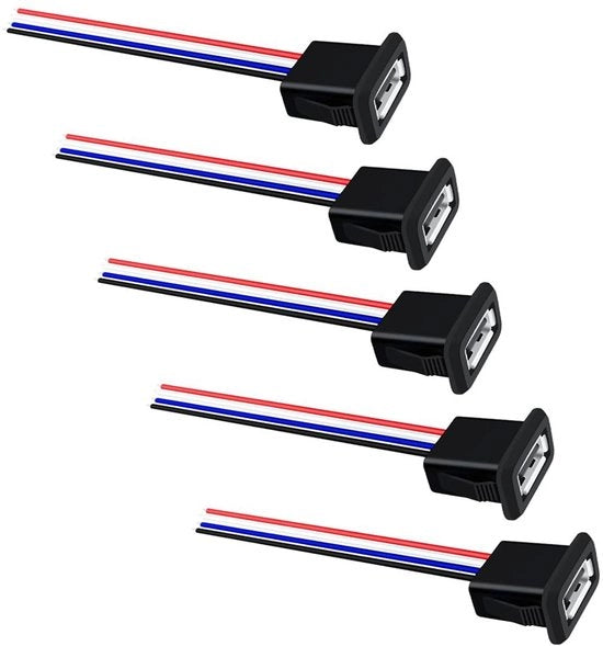 Cavo di collegamento USB a 4 pin con spina a goccia per registratore audio auto, impermeabile, 3A, 5 pezzi