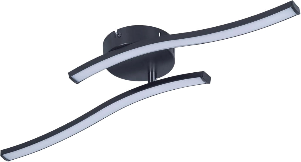 ZMH Lampada da soffitto LED nera design ondulato 3000K per soggiorno corridoio cucina
