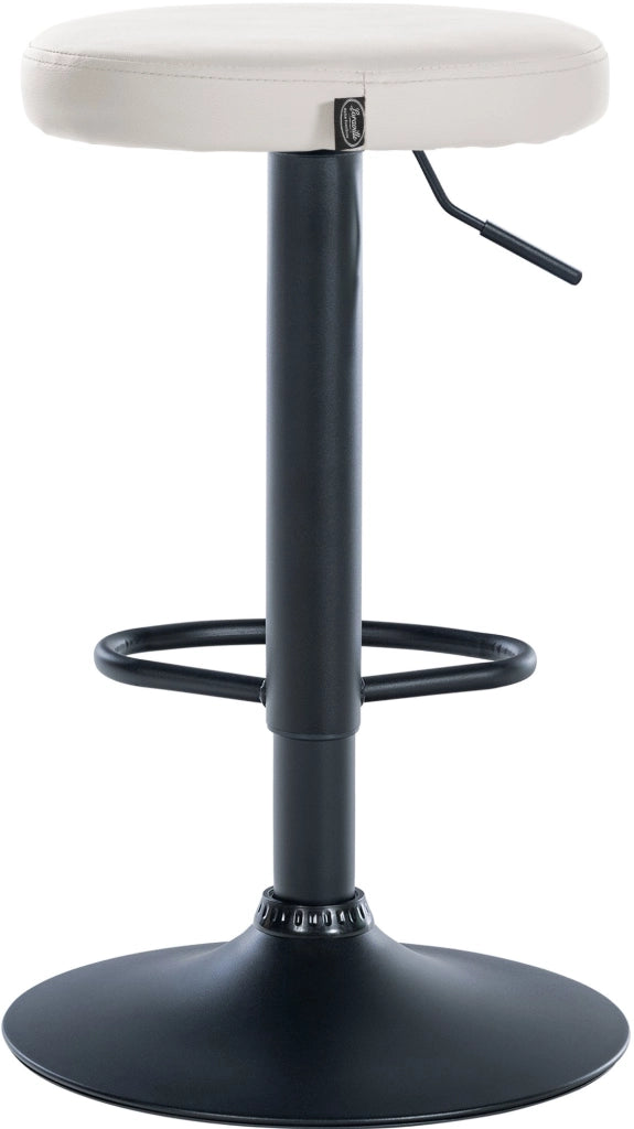 Set di 2 sgabelli da bar Ponte in similpelle bianco,Metallo nero opaco