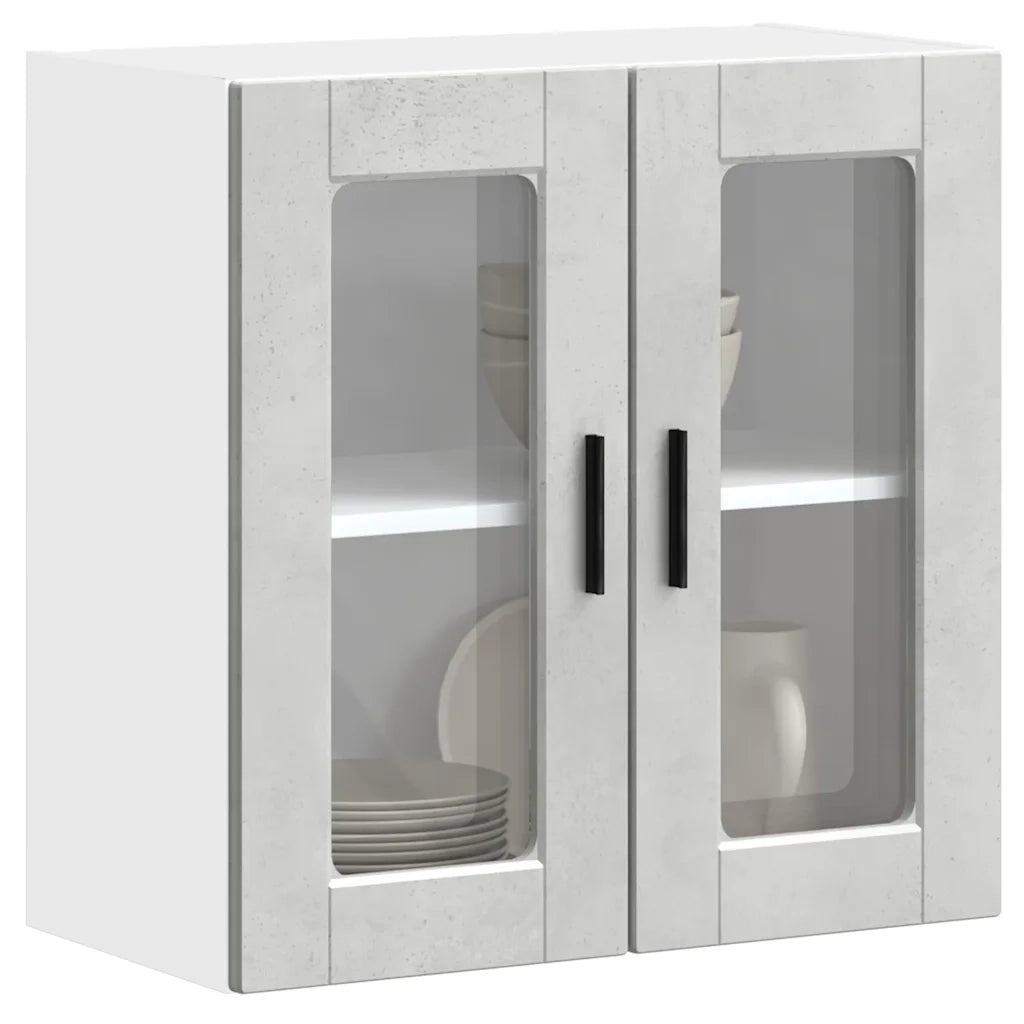 Pensile da Cucina con Porta in Vetro Porto Grigio Cemento 854151