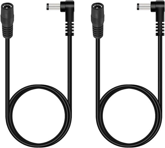 Cavo di estensione DC 12 V 55 mm 90 gradi L, compatibile con telecamere di sicurezza, 2 pezzi