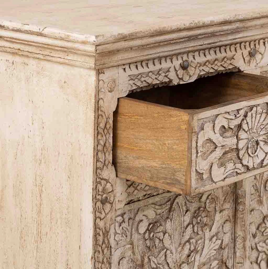 Credenza in legno beige 180x45x96