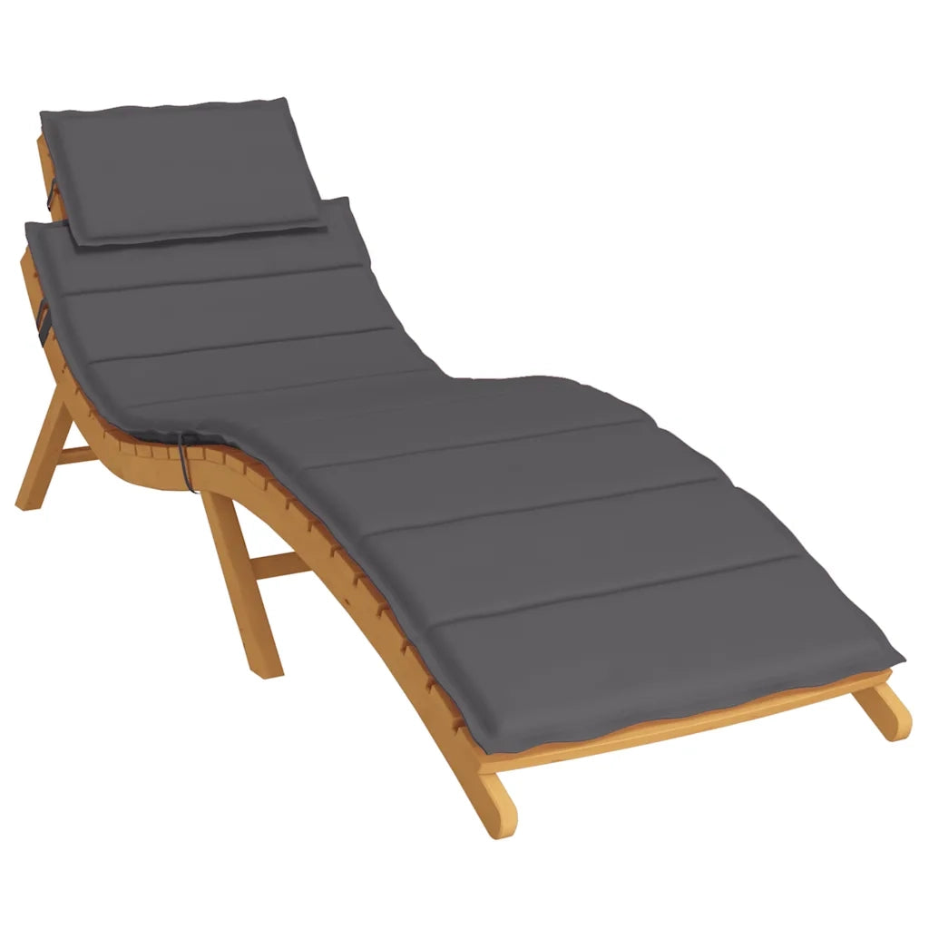 Cuscino per Lettino Antracite 186x58x4 cm in Tessuto Oxford 314158