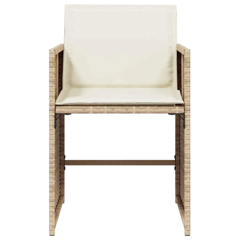 Sedie da Giardino con Cuscini 4 pz | Sedie da Esterno Beige in Polyrattan