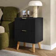 Comodino Nand con 2 Cassetti 55x40x30 cm nero [en.casa]