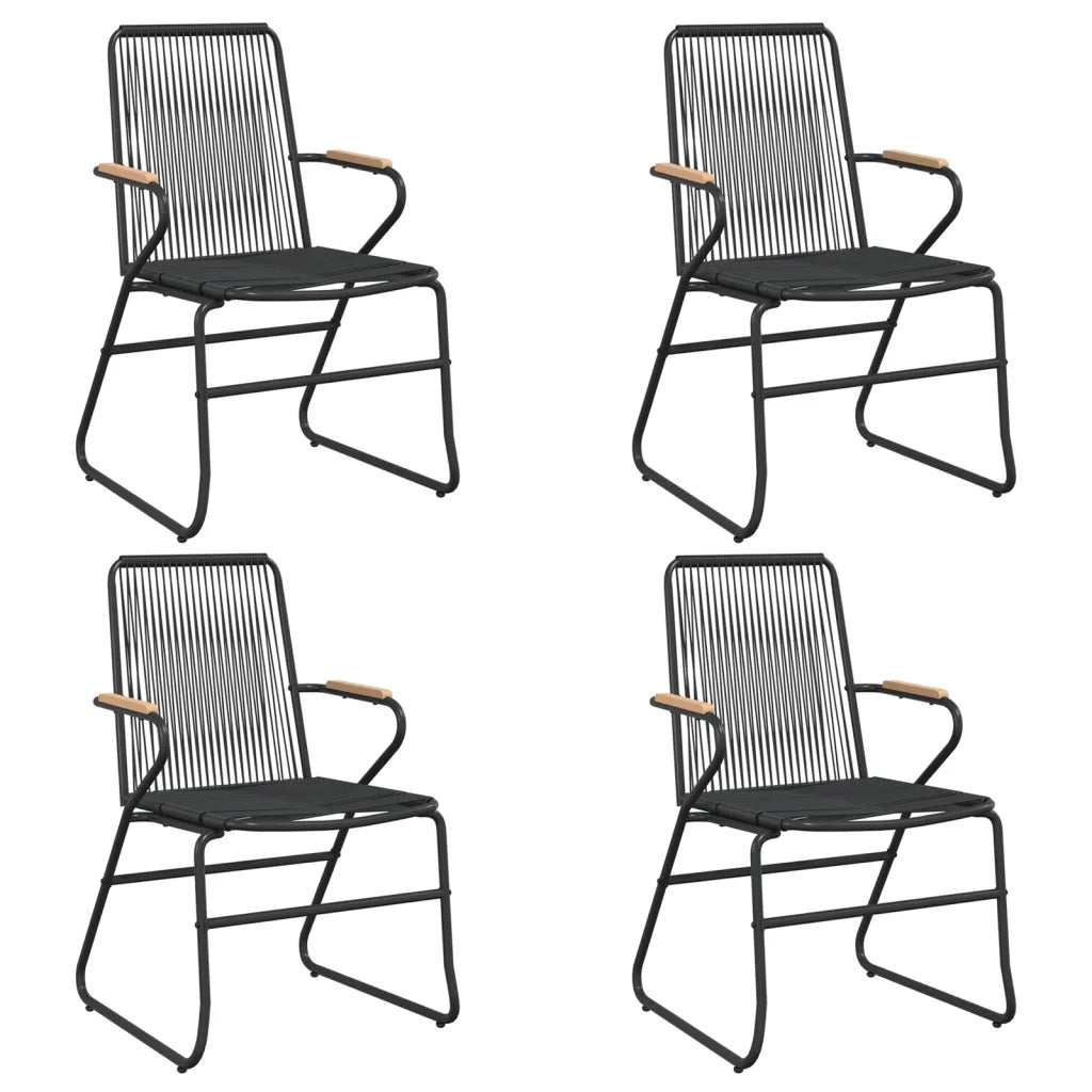 Set da Pranzo da Giardino 5 pz Nero in Rattan PVC 3060268