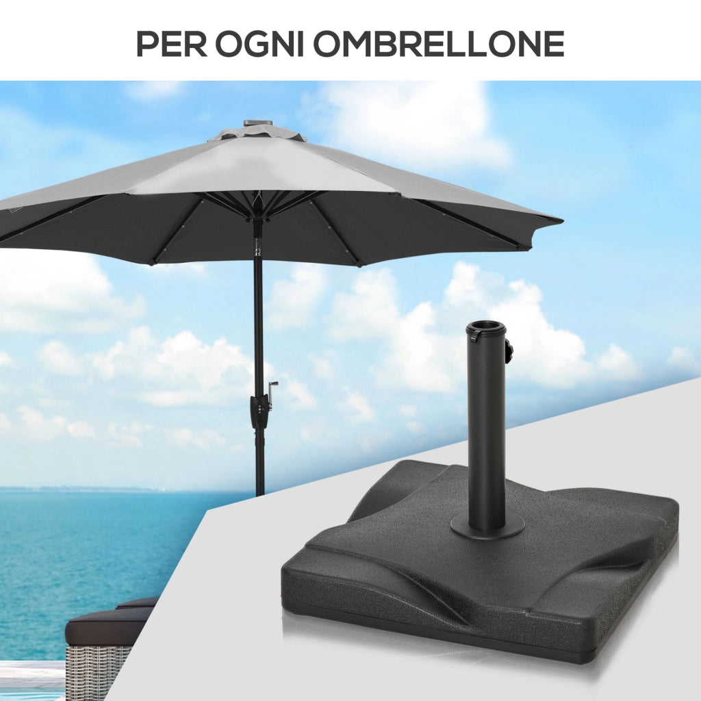 Base per Ombrellone in Plastica ¨C zephmum ¨C Grigio 41.5x41.5x35cm