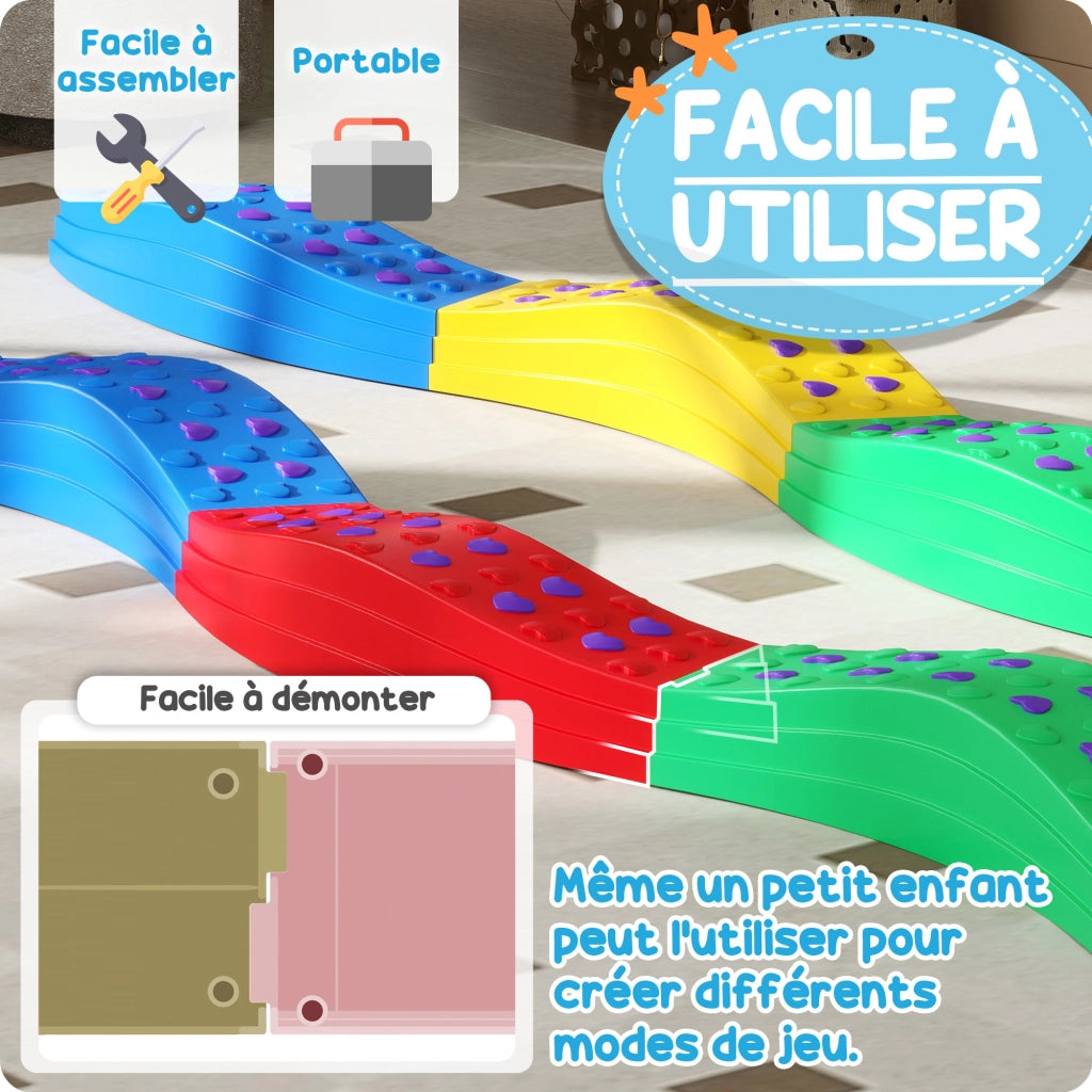 Ponte di equilibrio per bambini ¨C zephmum ¨C 8 pietre, superficie antiscivolo