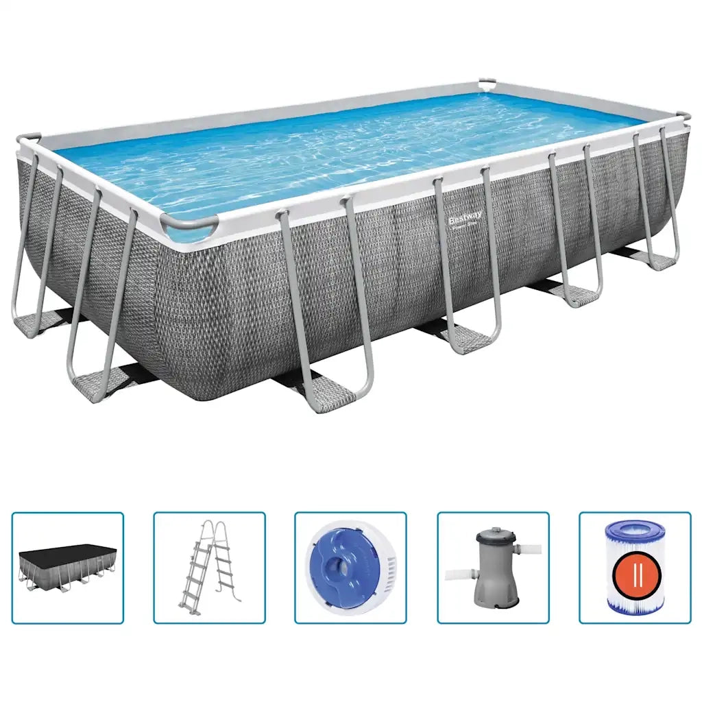 Bestway Power Steel Set Piscina Rettangolare 488x244x122 cm cod mxl 27022
