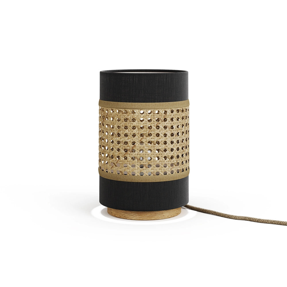 Vicco Lampada da tavolo Rattan/nero 17.5 x 26.5 cm