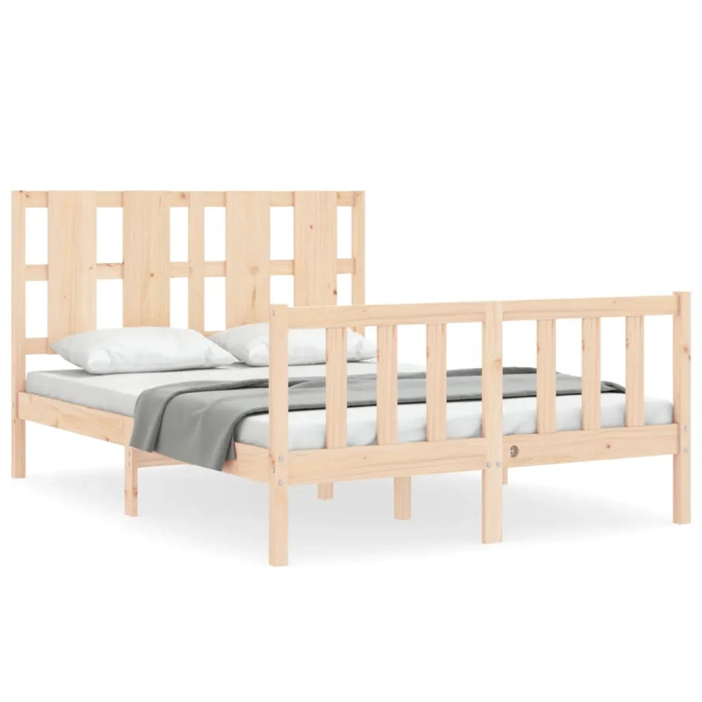 Letto senza Materasso-Struttura Letto 140x190 cm in Legno Massello di Pino 517566