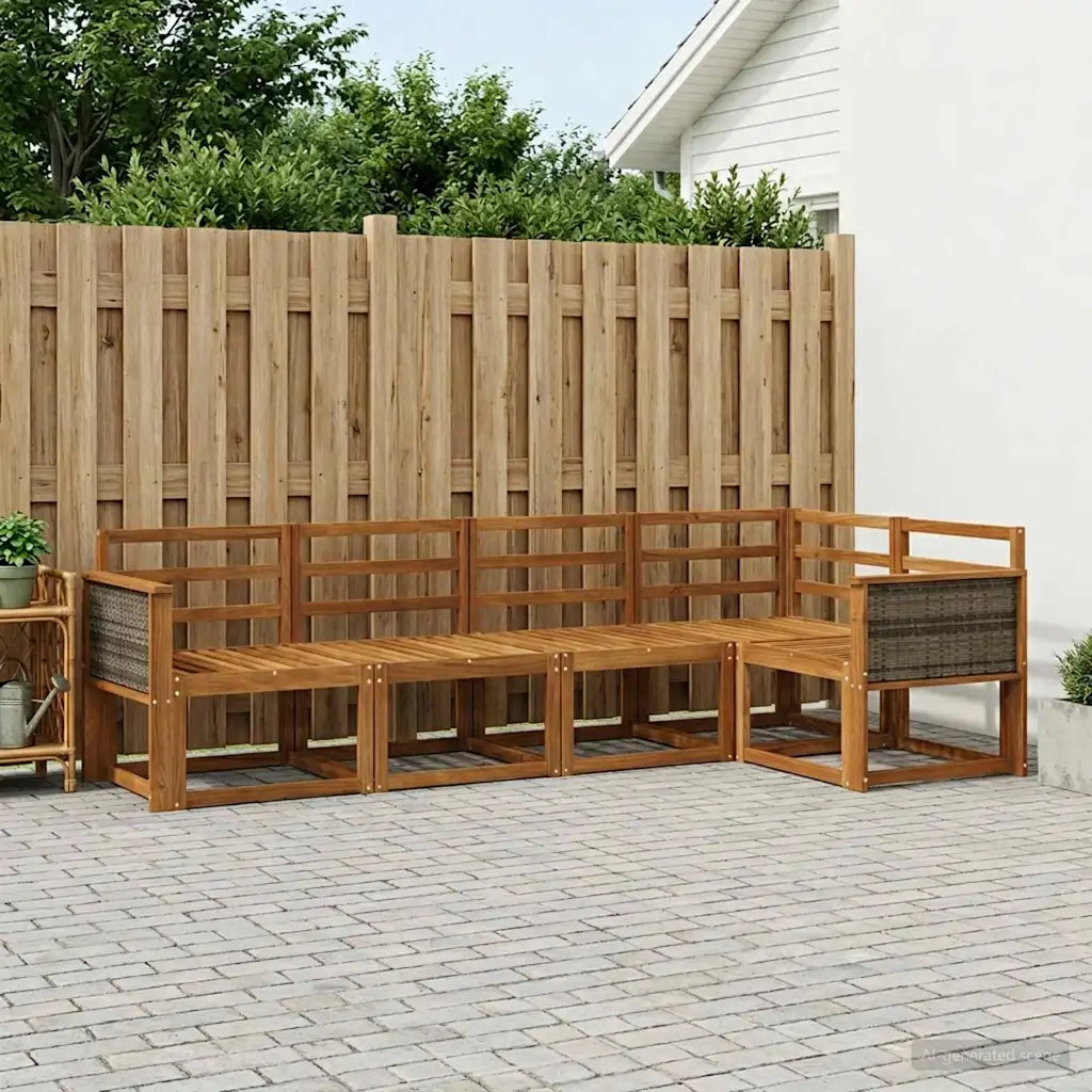 Set di divani da esterno 5 pcs Naturale