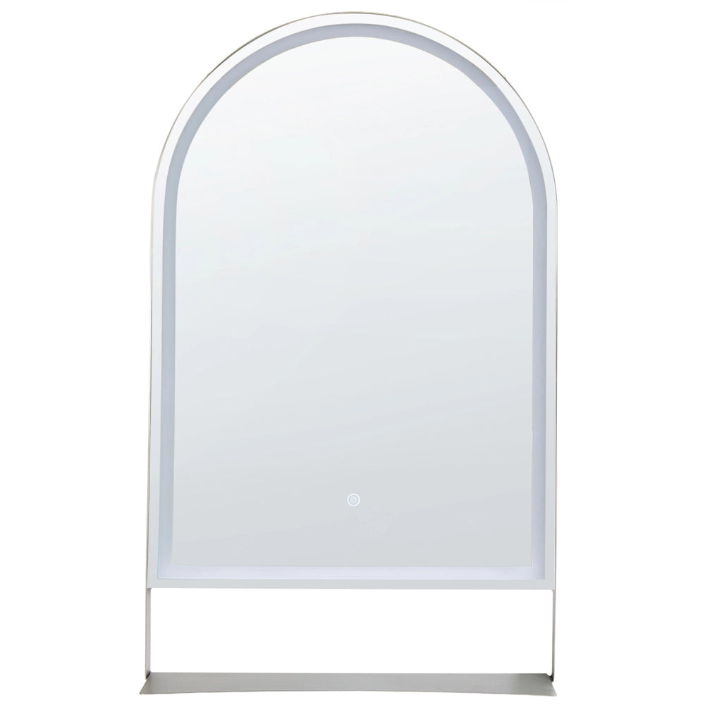 Specchio LED da Parete Moderno 100 x 60 cm con Mensola per Bagno, Camera da Letto e Trucco
