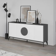Madia 4 ante Gora180 colore antracite e bianco 180x35,6x82