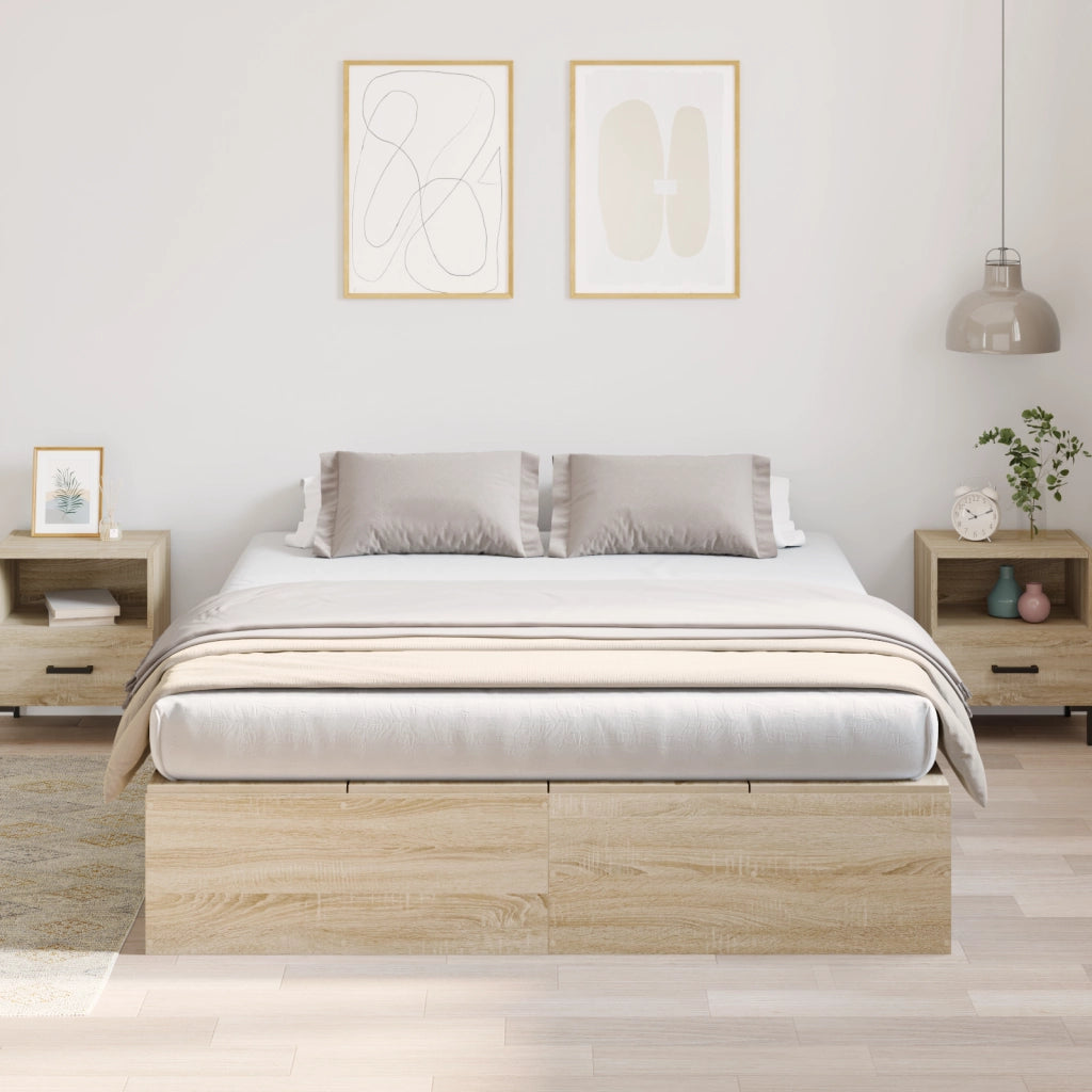 Struttura Letto con Contenitore in Quercia Sonoma 140x190 cm