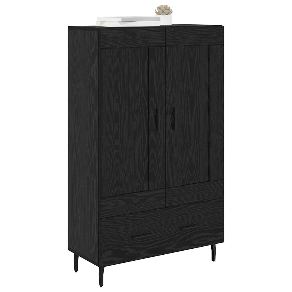 Credenza-Buffet-Armadio da cucina Rovere Nero 69,5 x 31 x 115 cm Legno multistrato 584301
