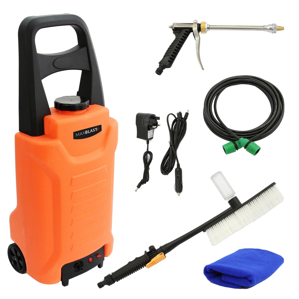 Carrello Acqua 30L con Tubo 7m e Spruzzatore Ricaricabile da Giardino