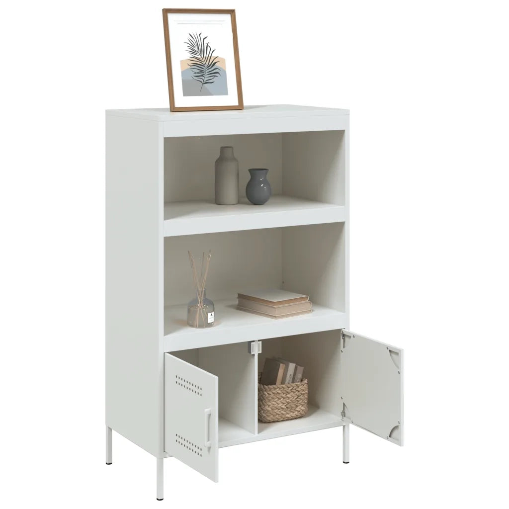 Credenza-Buffet-Armadio da cucina Bianca 68x39x113 cm in Acciaio 227363