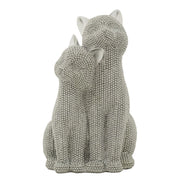Scultura Gatti 1, Argento, Poliresina, 13x10x21 cm