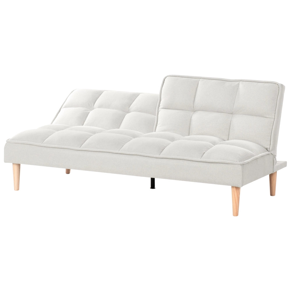 Divano letto Bianco Sporco Easy Clean Tessuto 3 posti reclinabile Schienale trapuntato Divano letto semplice Click-Clack