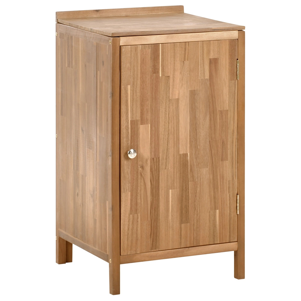 Mobile da cucina per esterni in legno di acacia marrone 2 ripiani con top 50 x 50 x 90 cm Giardino Cucina Pranzo