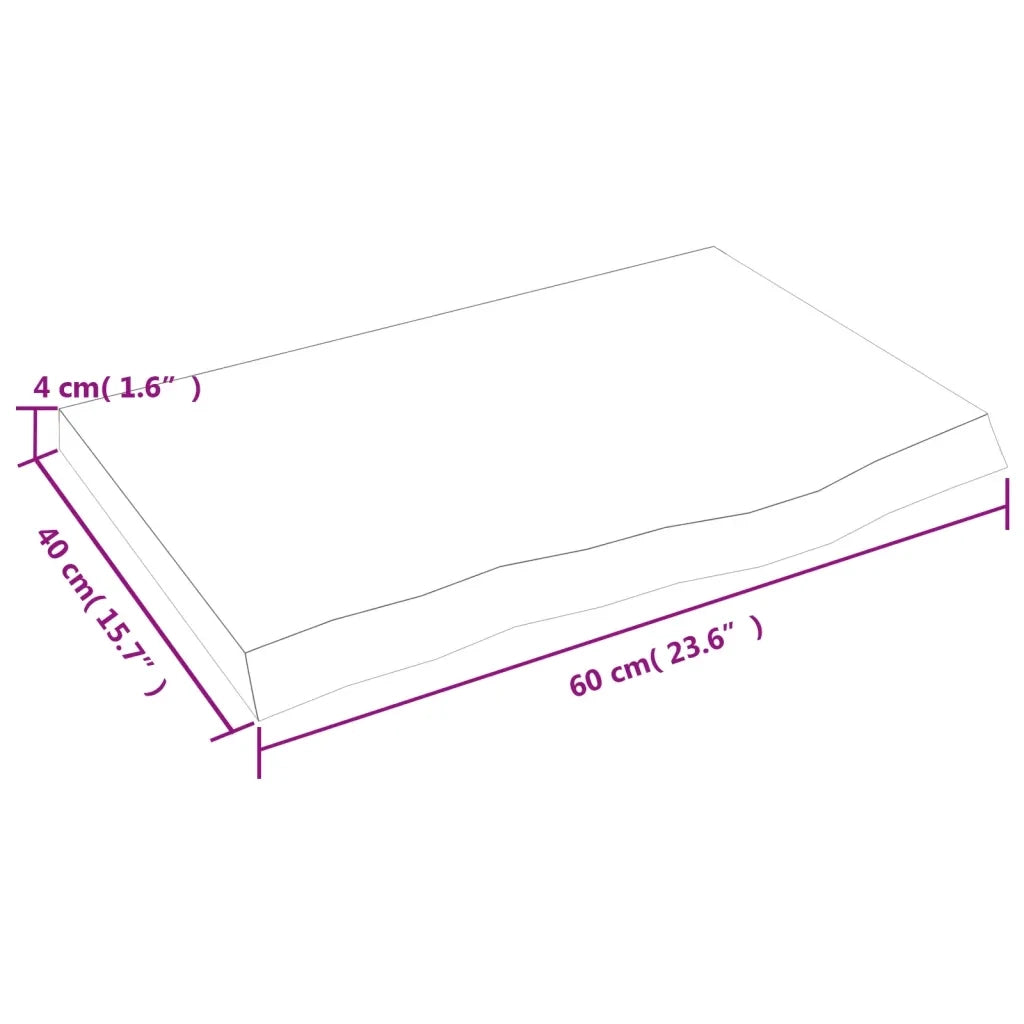 vidaXL Piano Bagno 60x40x(2-4) cm in Legno Massello Non Trattato