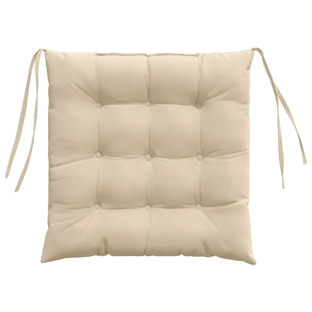 Cuscini per Seduta 4 pz | Cuscini per sedie Crema 40 x 40 x 6 cm Microfibra