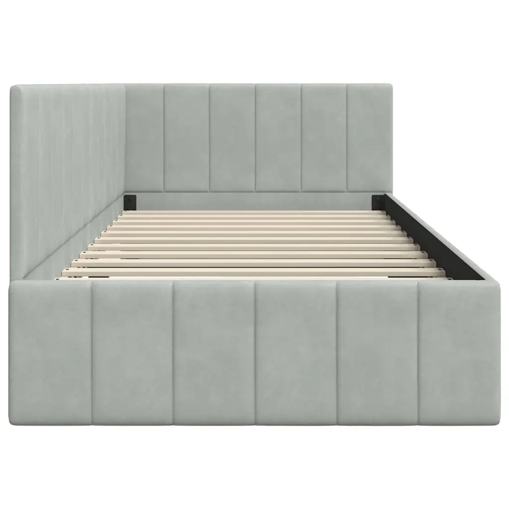 Cornice del letto ad angolo Grigio chiaro 90 cm x 190 cm