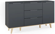 Cassettiera per camera da letto Nautica, Antracite, 138 x 82 cm, per riporre abiti e oggetti di uso quotidiano