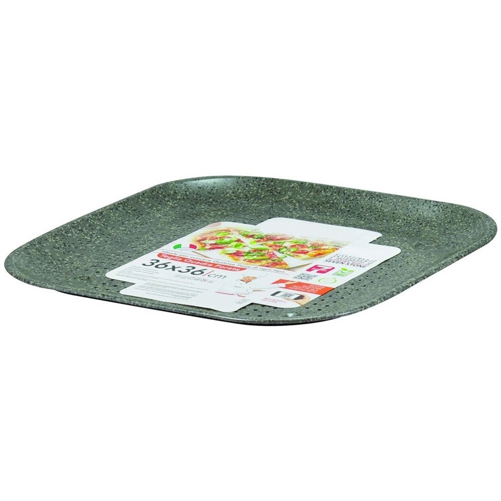 Trade Shop - Teglia Pizza Forata Ruoto In Alluminio Con Rivestimento Antiaderente In Varie Forme -