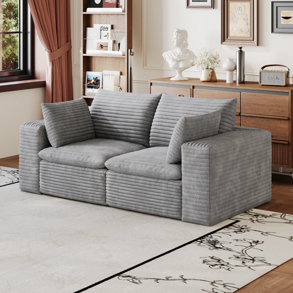 Divano Cloud 180 cm ¨C MINIMAL ¨C Velluto a Coste Grigio Scuro, Imbottito, Senza Montaggio