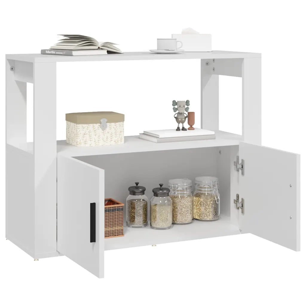 Credenza Bianca 80x30x60 cm in Legno Multistrato cod mxl 23335