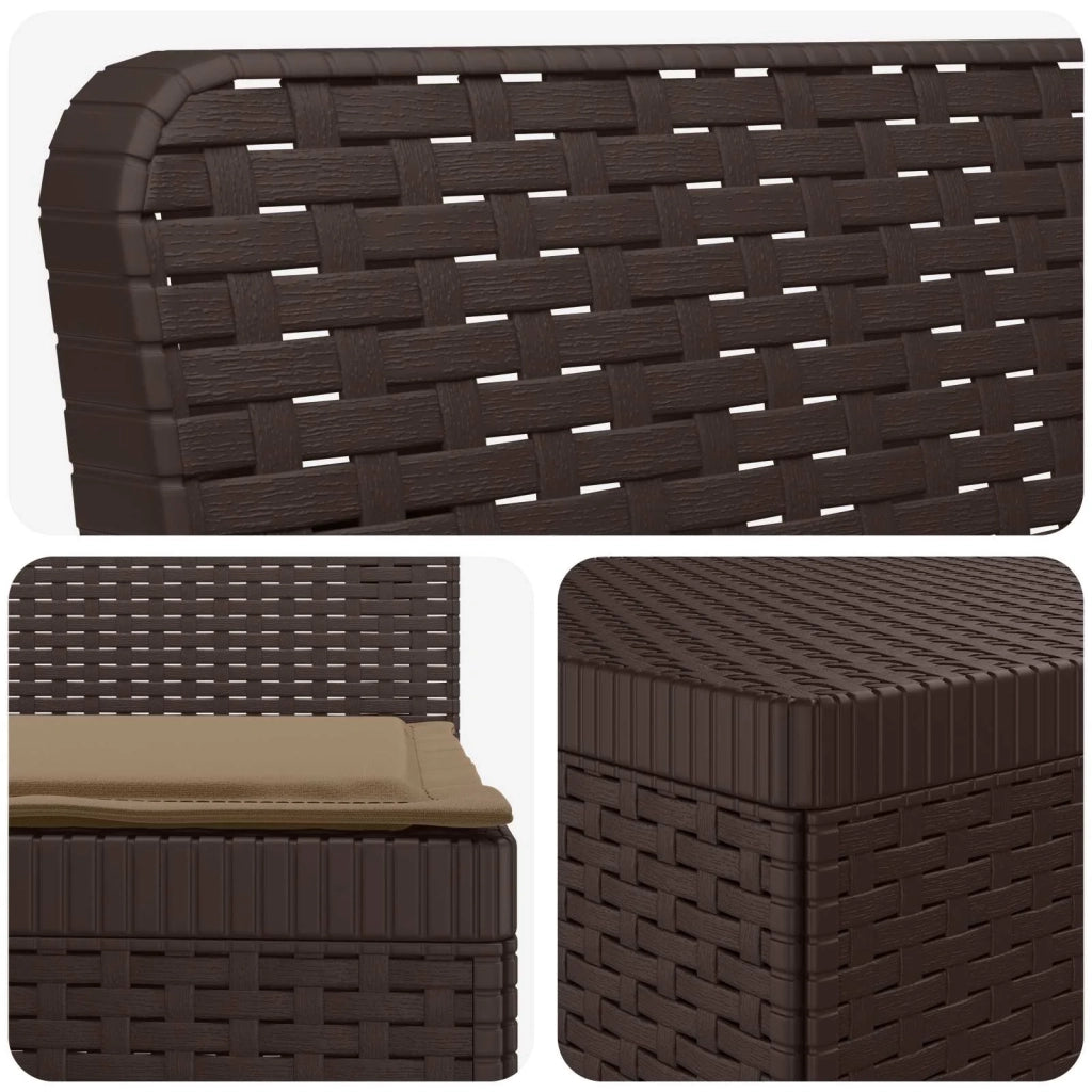 Divano da Giardino 5 Posti con Cuscini Stile Rattan PP Marrone 3444076