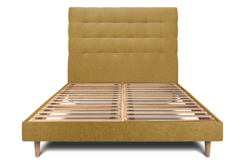 Letto 150x190 cm con testata imbottita - Tessuto Tela opaca