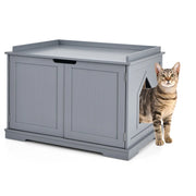 Cuccia multifunzionale per gatti con gattaiola 75 x 54 x 52 cm portata 50 kg MDF grigio di tendenza 20_0018959