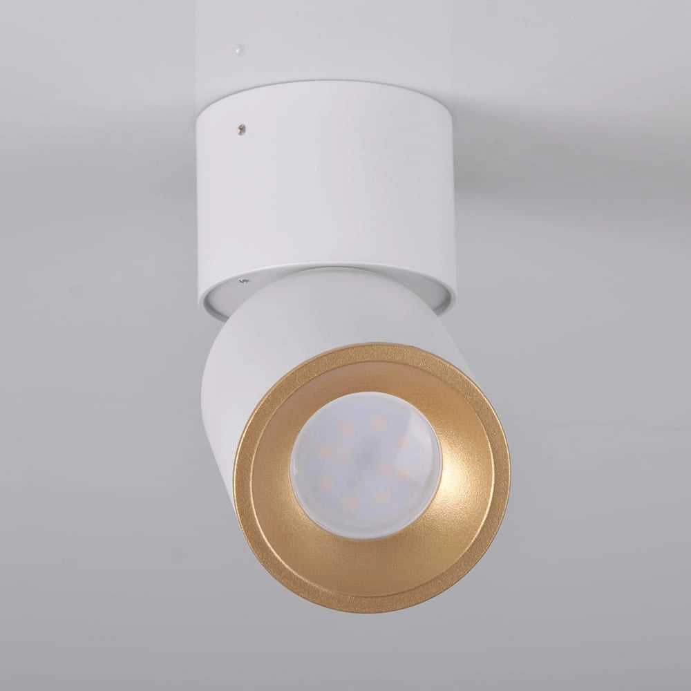Faretto plafone orientabile GU10 bianco-oro Astra Polux