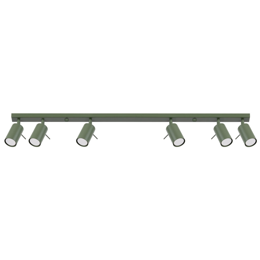 Lampada da soffitto e da parete Bittersweet Shimmer Ring a 6 luci in acciaio verde oliva