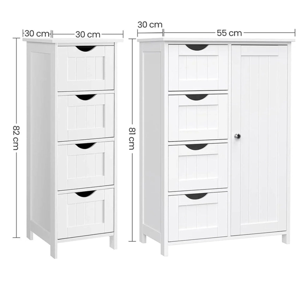 Mobiletto da bagno 30 x 30 x 82 cm mobile contenitore con cassetti stile moderno per bagno soggiorno cucina bianco 12_0006491