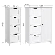 Mobiletto da bagno 30 x 30 x 82 cm mobile contenitore con cassetti stile moderno per bagno soggiorno cucina bianco 12_0006491