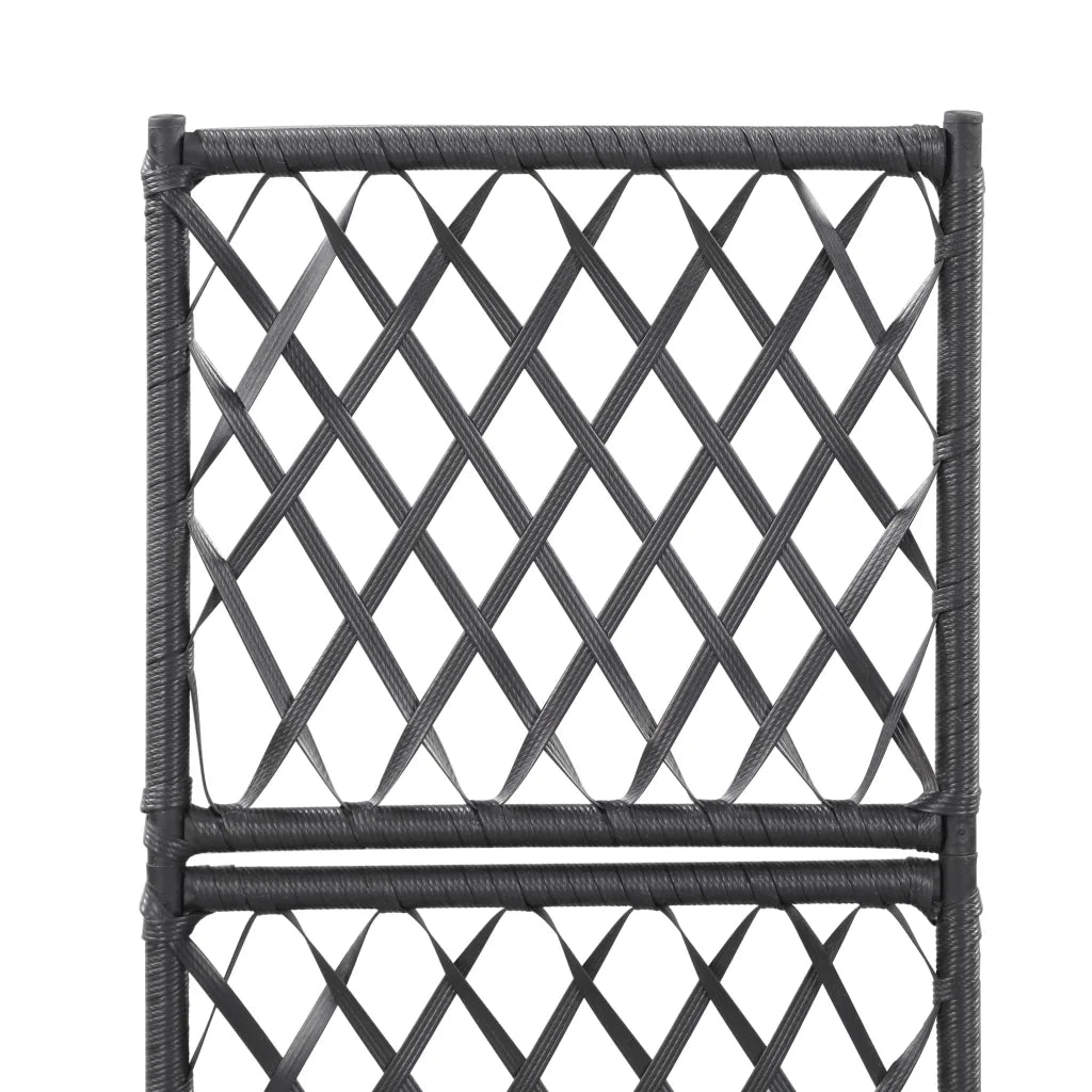 Letto Rialzato con Traliccio 1 Vaso 30x30x107cm Polyrattan Nero cod mxl 43459